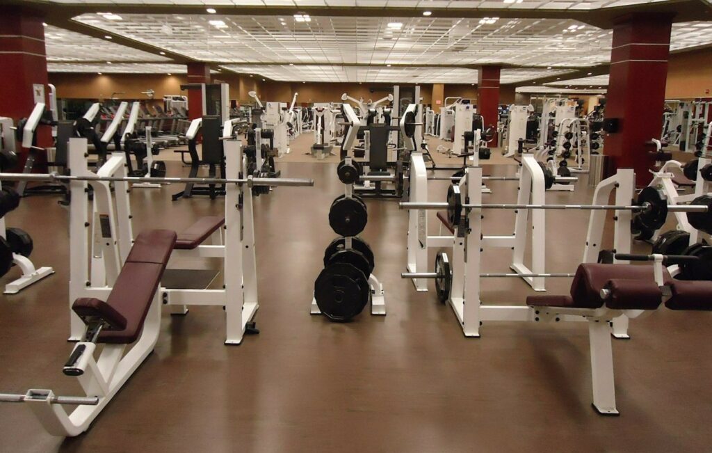 A gym with exercise equipment
Description automatically generated with low confidence